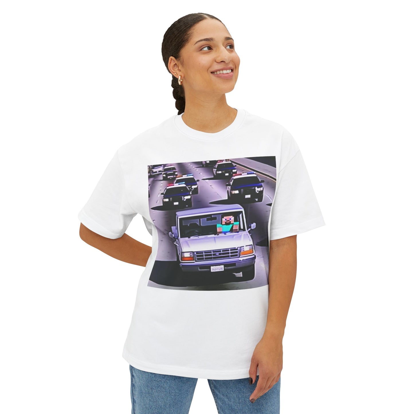 Retro Car Graphic Unisex Oversized Boxy Tee - Perfect for Road Trip Lovers