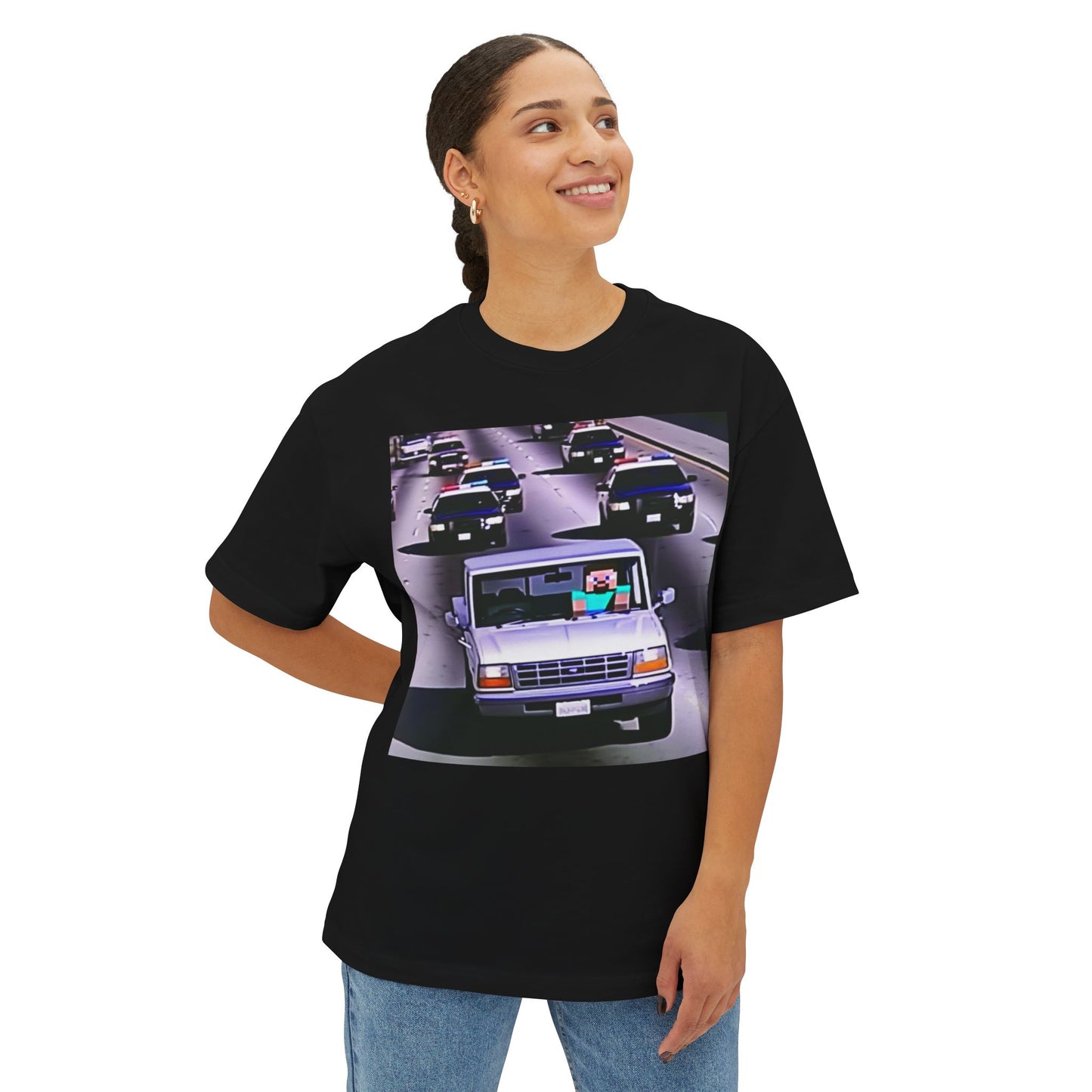 Retro Car Graphic Unisex Oversized Boxy Tee - Perfect for Road Trip Lovers